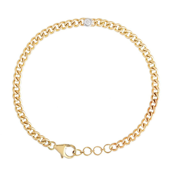 Round Diamond Cuban Chain Bracelet