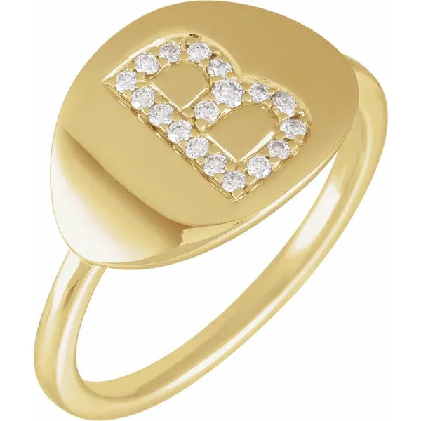 Diamond Inital Ring