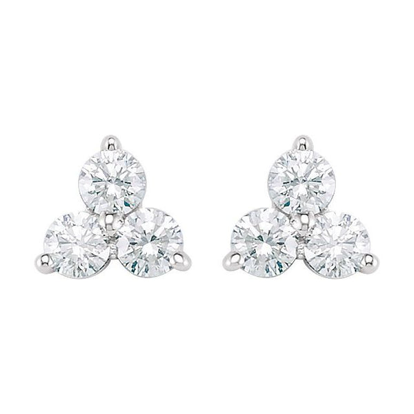 Diamond Stone Clover Studs