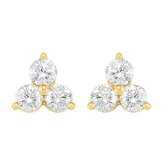 Diamond Stone Clover Studs