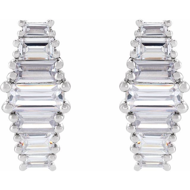 Lab-Grown Stacked Baguette Studs