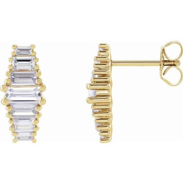 Lab-Grown Stacked Baguette Studs
