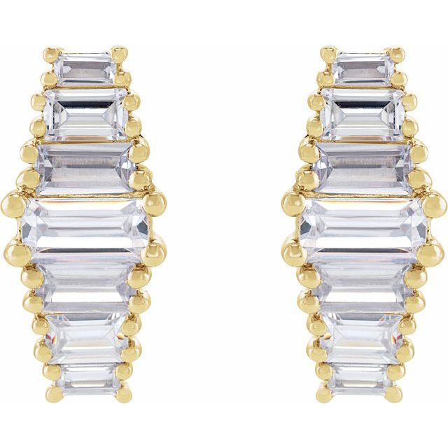 Lab-Grown Stacked Baguette Studs