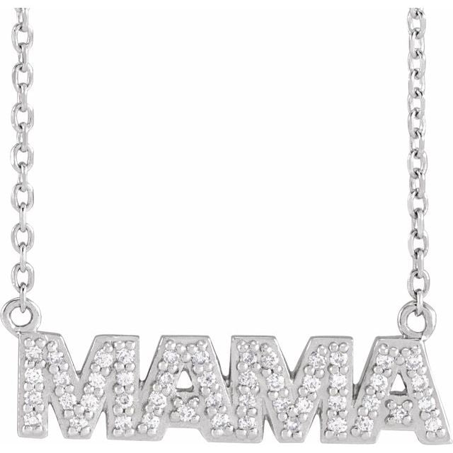 Diamond "Mama"  Necklace