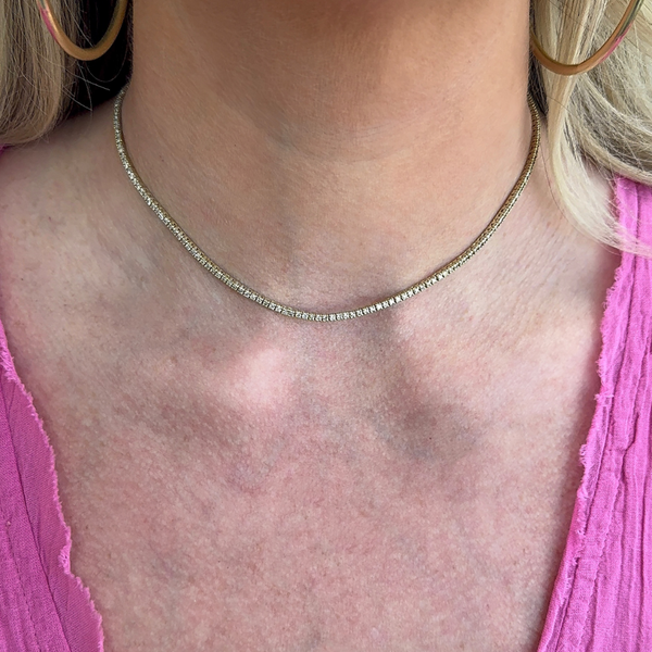 Diamond Tennis Choker Necklace