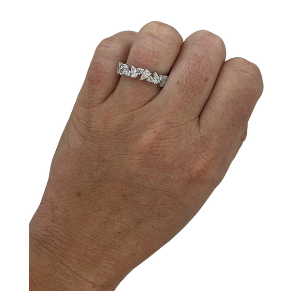 Lab-Grown Offset Pear & Round Eternity Band