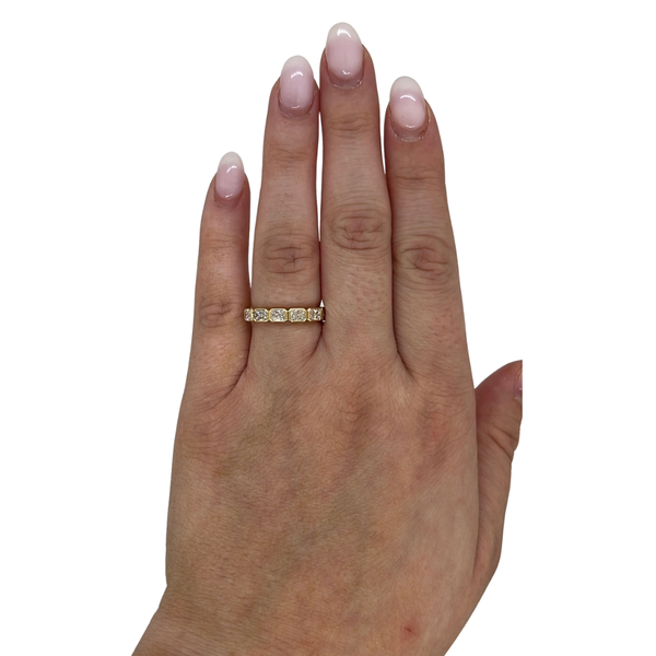 Lab-Grown E/W Bezel Radiant Band on hand
