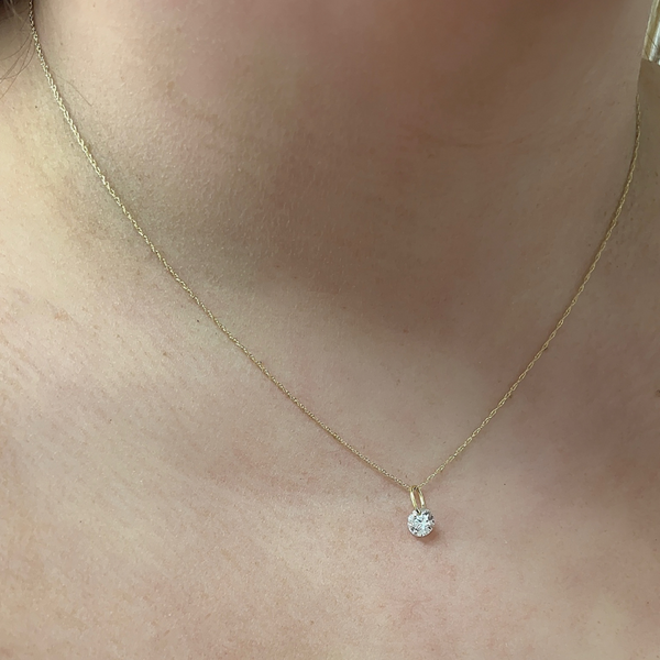 Lab-Grown Drilled Diamond Pendant Necklace