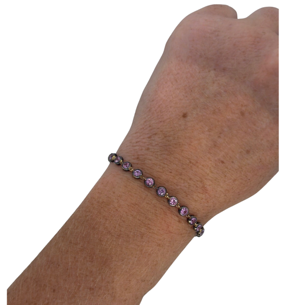 Georgian Set Black Rhodium Pink Sapphire Bracelet