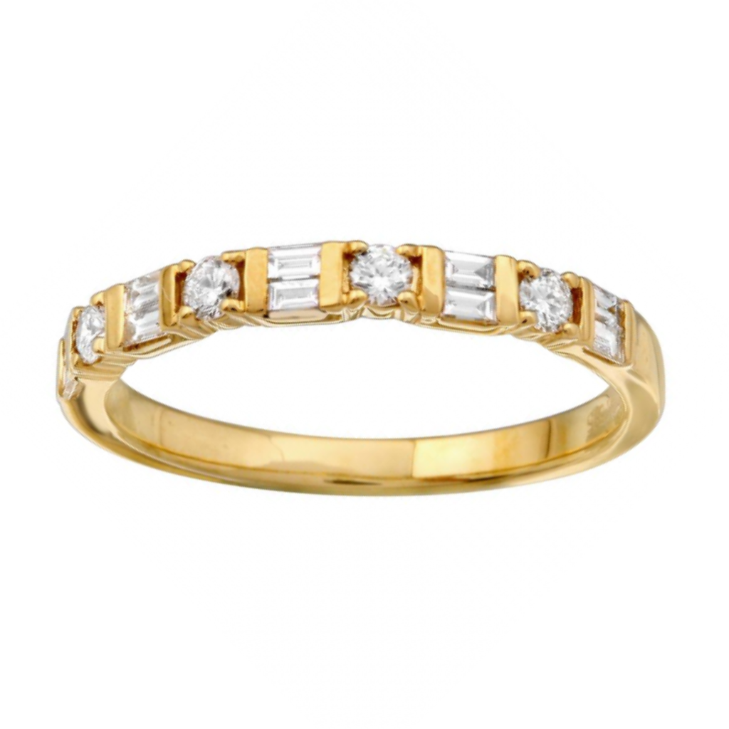 Double Baguette & Alternating Round Band