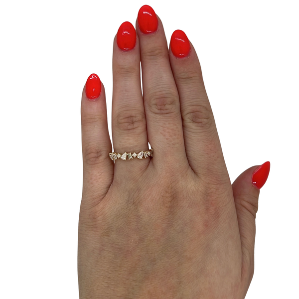 Lab-Grown Offset Multi-Shape Band