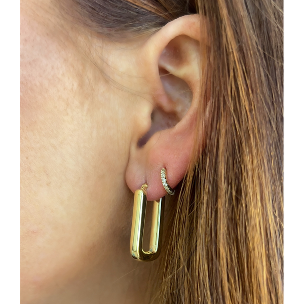 Removable Link Gold Hoops