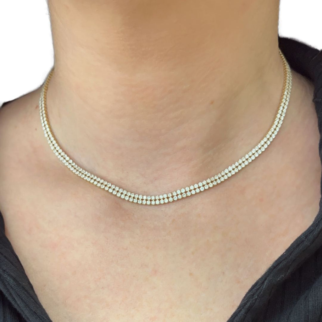 Lab-Grown Double Row Tennis Choker