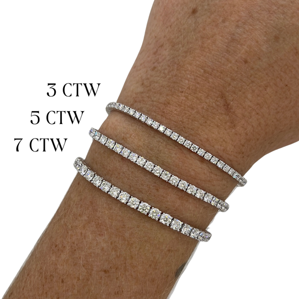 Sterling Silver- Lab-Grown Diamond Tennis Bracelet