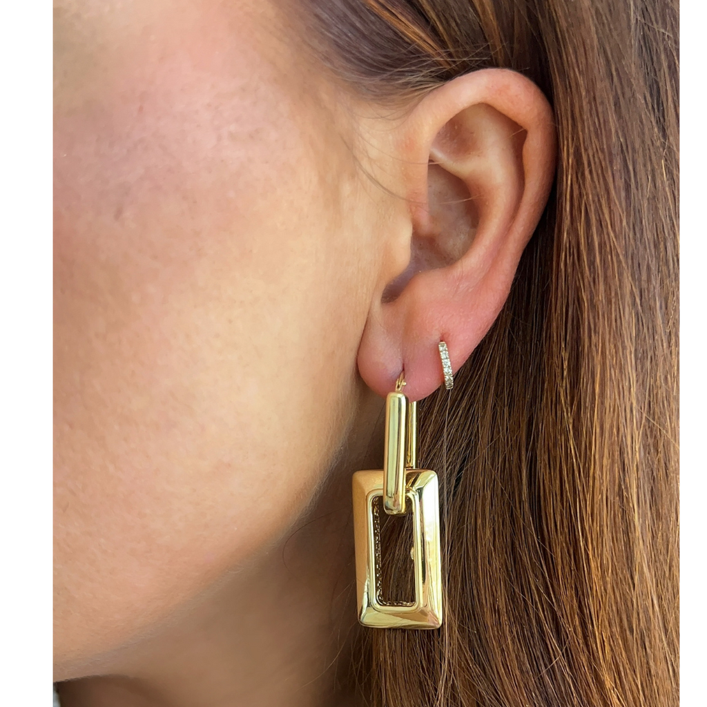Removable Link Gold Hoops