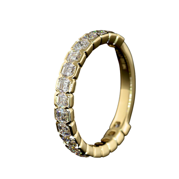 Lab-Grown Bezel Asscher Cut 3/4 Band