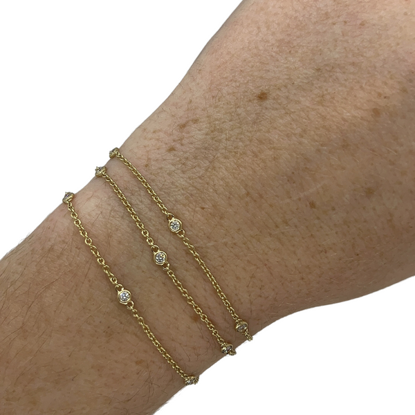 Triple Strand Bezel Bracelet