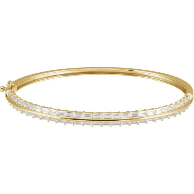 Lab-Grown Double Row Baguette Bangle