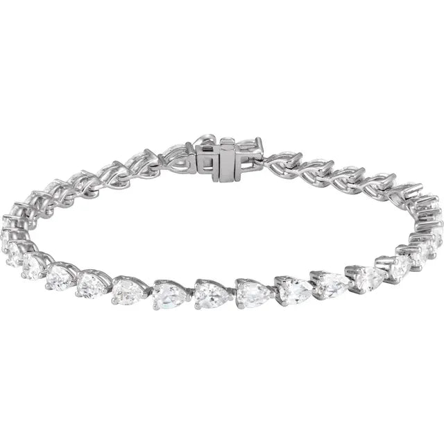 East/West Pear Shape Lab-Grown Diamond Tennis Bracelet