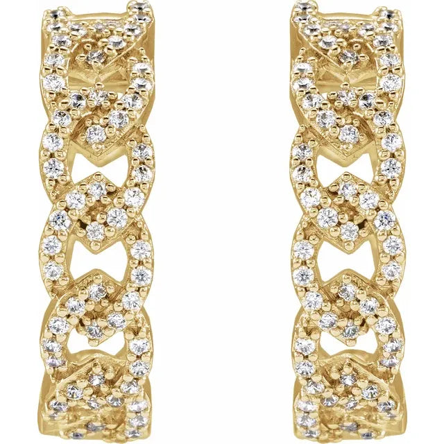 Lab-Grown Diamond Cuban Link Huggies
