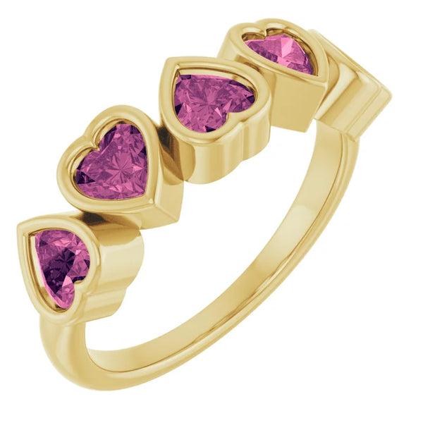 Gemstone Bezel Heart Ring