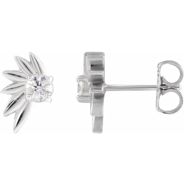 Half Flower Diamond Earrings