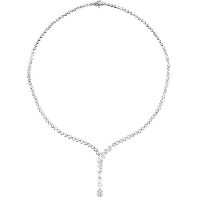Lab-Grown Pear Drop Diamond Tennis Necklace