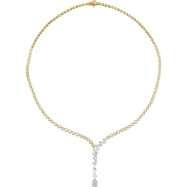 Lab-Grown Pear Drop Diamond Tennis Necklace