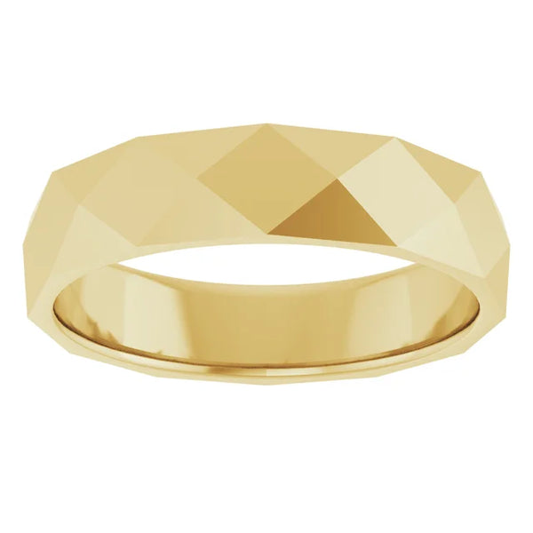 4.5mm Geometric Faceted Flat Band
