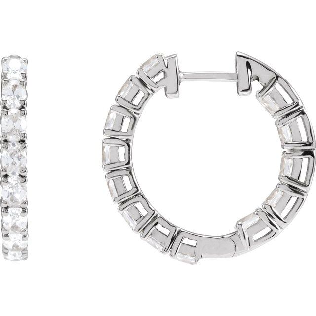 Oval Diamond Inside-Out Hoops