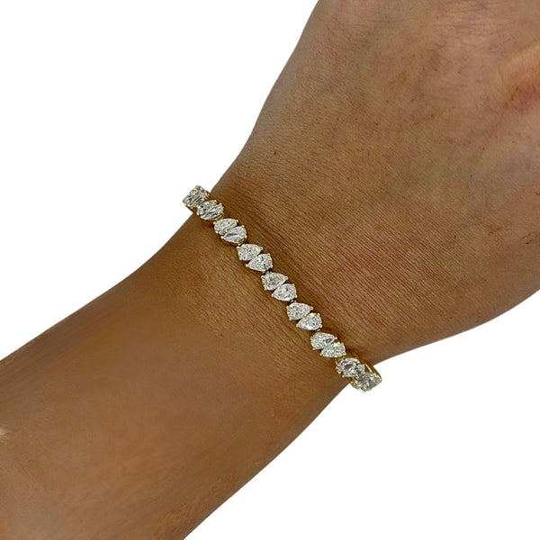 Lab Grown Double Pear Tennis Bracelet