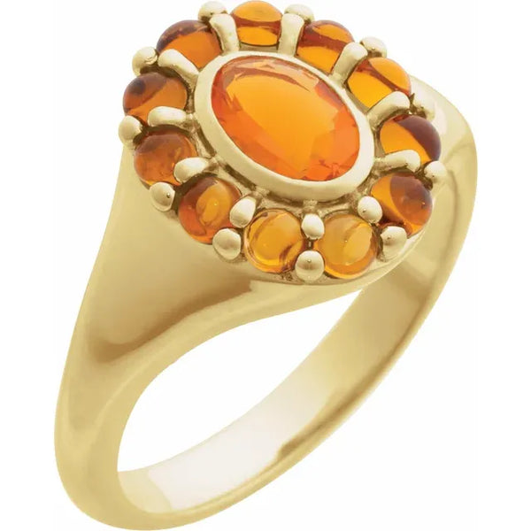 Gemstone Flower Ring