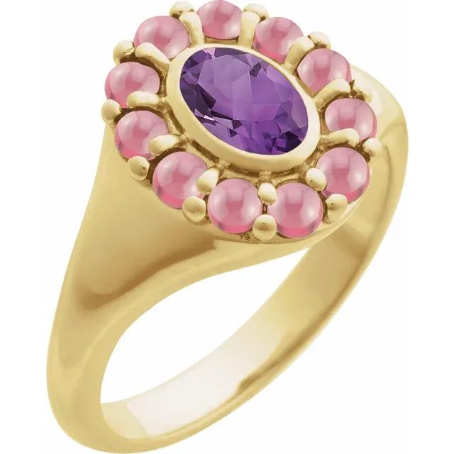 Gemstone Flower Ring