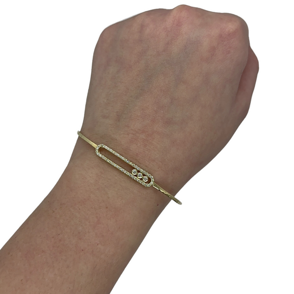 Mini 3-Stone Tipsy Bangle