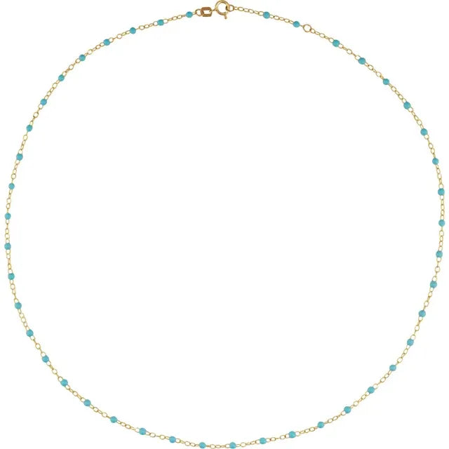 Turquoise Beaded Choker Necklace