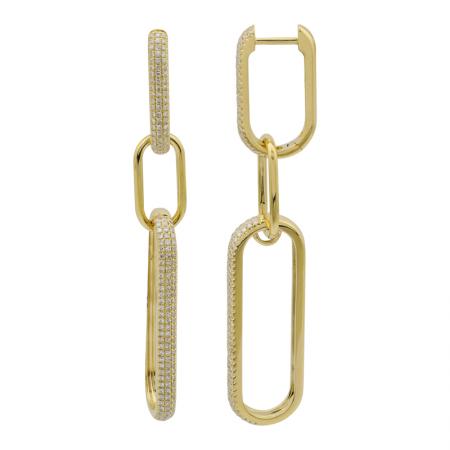 Diamond Link Chain Earrings