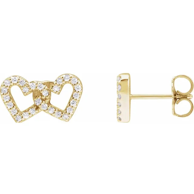 Interlocking Heart Studs Earrings