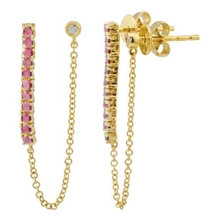 Gemstone Double Stud Duster Earrings