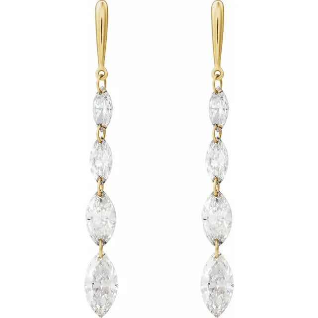 Lab-Grown Marquise Drilled Diamond Earrings