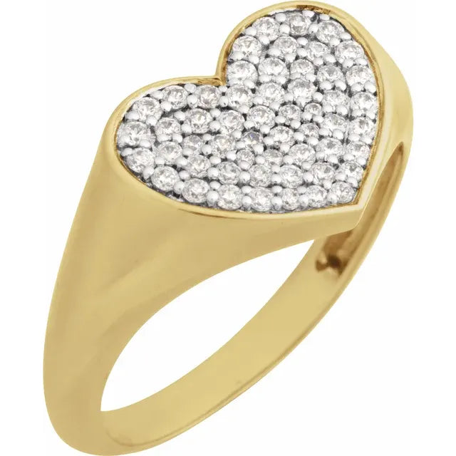 Pave Heart Shaped Ring