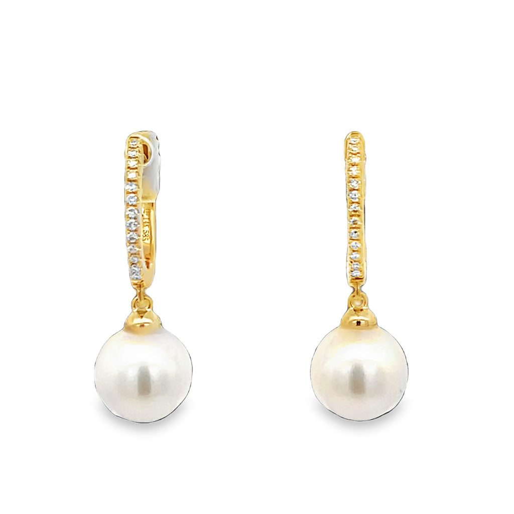 Diamond & Pearl Dangle Huggies