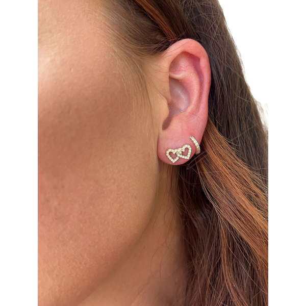 Interlocking Heart Studs Earrings