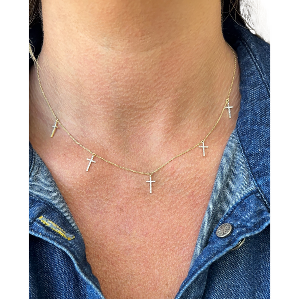 Diamond Floating Cross Necklace