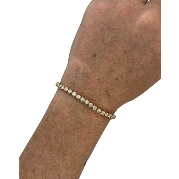 Lab-Grown 2.90 CTW Bezel Round Tennis Bracelet