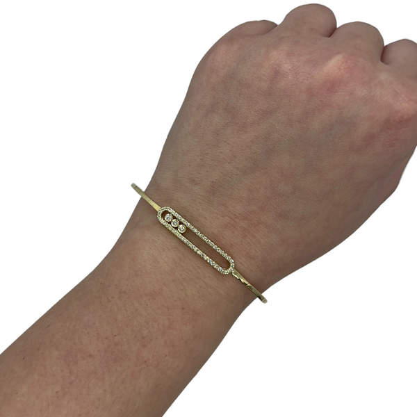 Mini 3-Stone Tipsy Bangle