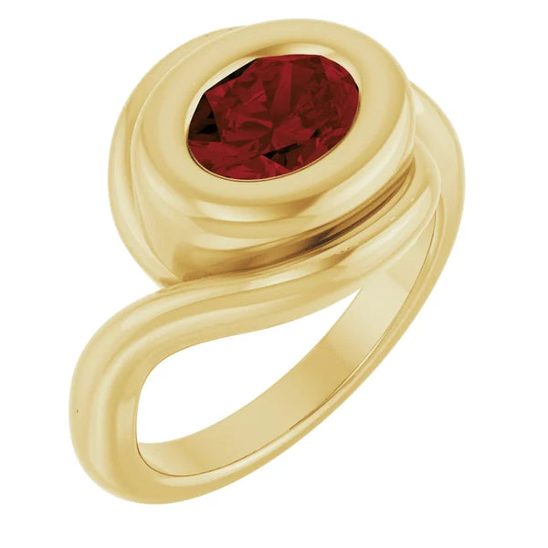 Bezel Gemstone Button Rings
