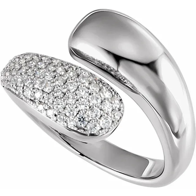 Lab-Grown Pave Bypass Wrap Band