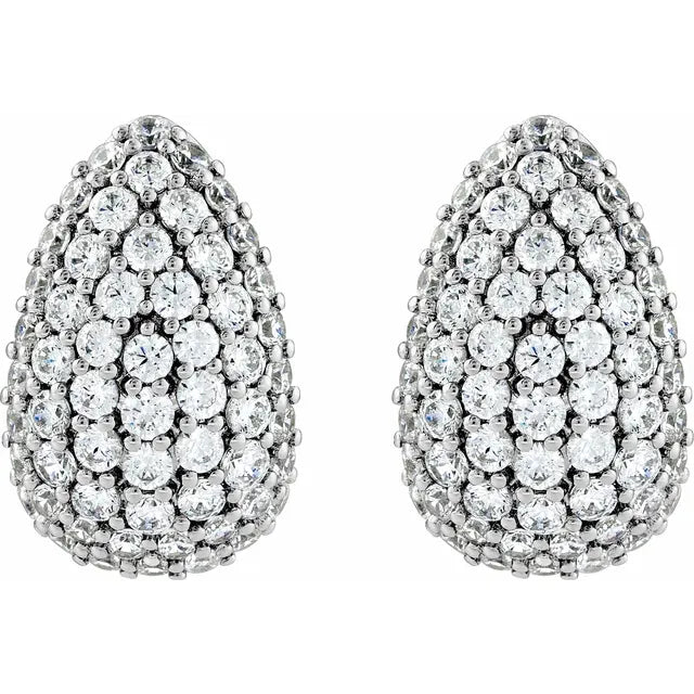 Lab-Grown Pave Teardrop Earrings
