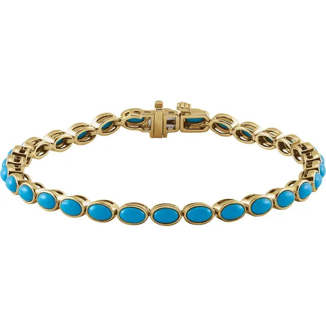 Oval Turquoise Tennis Bracelet