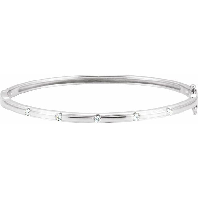 Petite Inlay Diamond Bangle